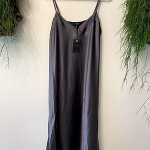 Lucky Brand gunmetal Grey Slip Dress Small